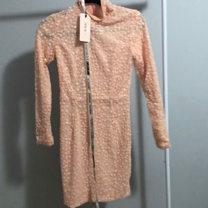 House of CB London Long-sleeve Sequin Pink Dress